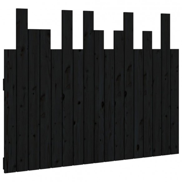 Tête de lit murale Noir 108x3x80 cm Bois massif de pin