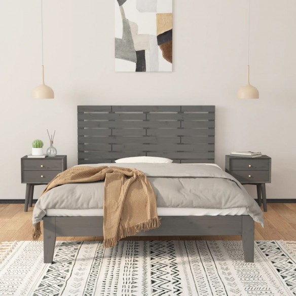 Tête de lit murale Gris 156x3x63 cm Bois massif de pin