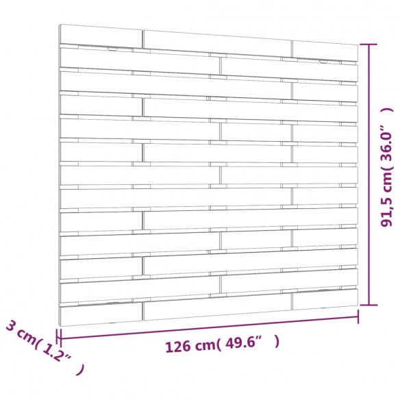 Tête de lit murale Blanc 126x3x91,5 cm Bois massif de pin