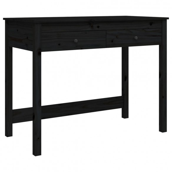 Bureau avec tiroirs Noir 100x50x78 cm Bois massif de pin