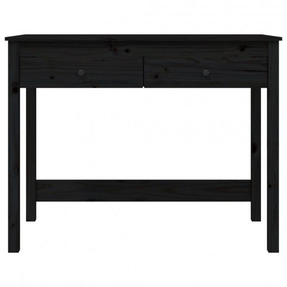 Bureau avec tiroirs Noir 100x50x78 cm Bois massif de pin