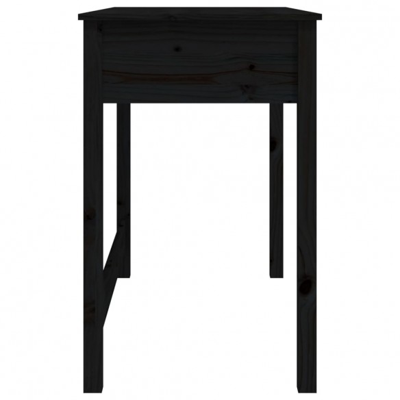 Bureau avec tiroirs Noir 100x50x78 cm Bois massif de pin