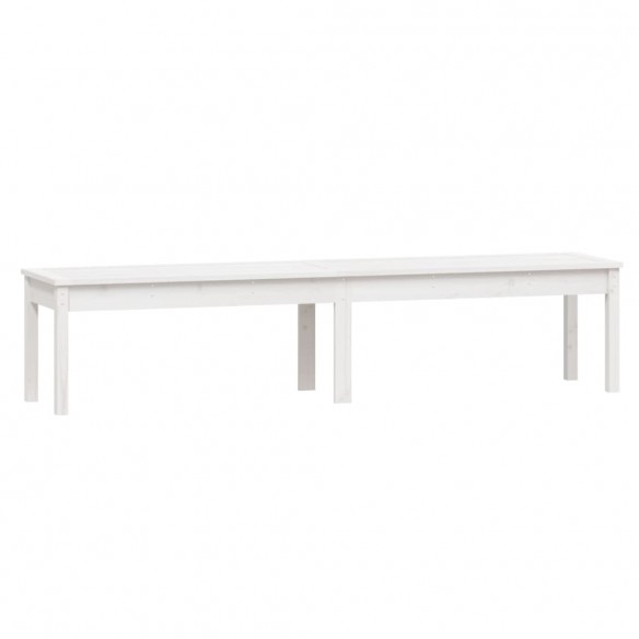 Banc de jardin à 2 places blanc 203,5x44x45 cm bois massif pin