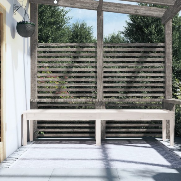 Banc de jardin à 2 places blanc 203,5x44x45 cm bois massif pin