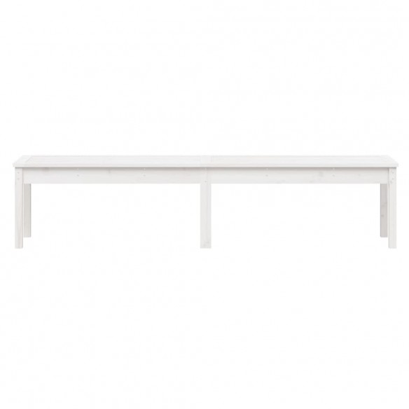 Banc de jardin à 2 places blanc 203,5x44x45 cm bois massif pin