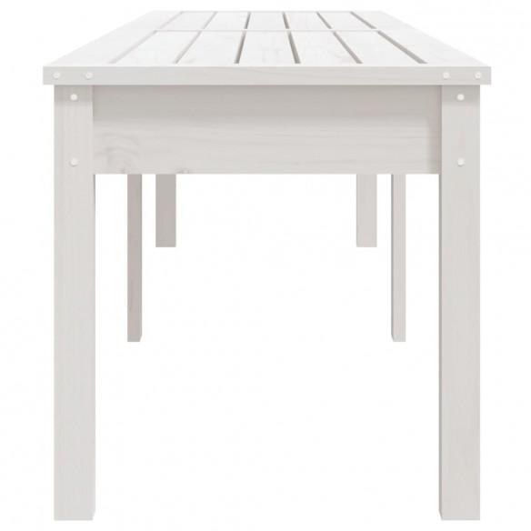 Banc de jardin à 2 places blanc 203,5x44x45 cm bois massif pin