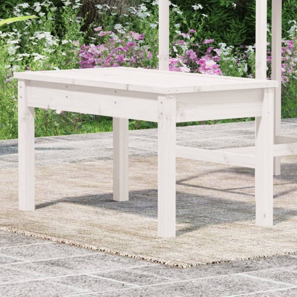 Banc de jardin blanc 80x44x45 cm bois massif de pin