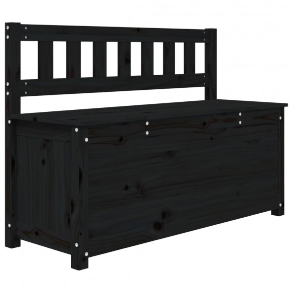 Banc Noir 110x41x76,5 cm Bois de pin massif