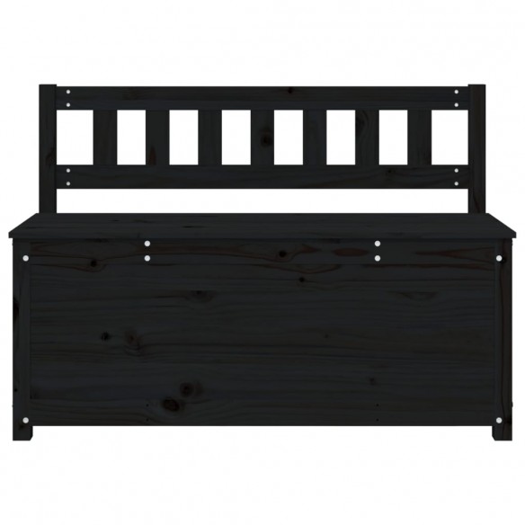 Banc Noir 110x41x76,5 cm Bois de pin massif