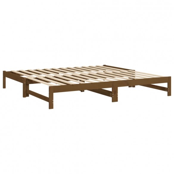 Lit coulissant Marron miel 2x(100x200) cm Bois de pin solide