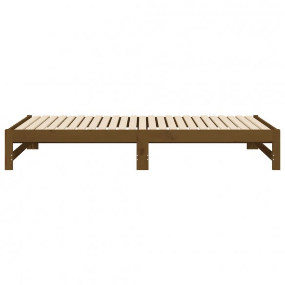 Lit coulissant Marron miel 2x(100x200) cm Bois de pin solide