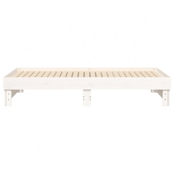 Lit coulissant Blanc 2x(90x190) cm Bois de pin massif