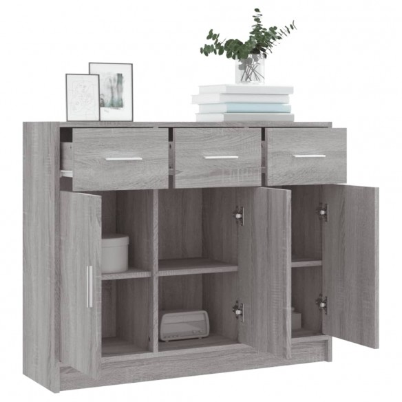 Buffet sonoma gris 91x28x75 cm bois d'ingénierie