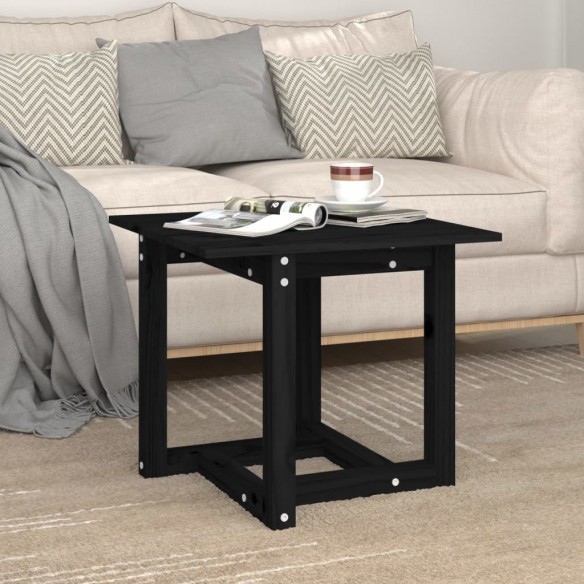 Table basse Noir 50x50x45 cm Bois massif de pin