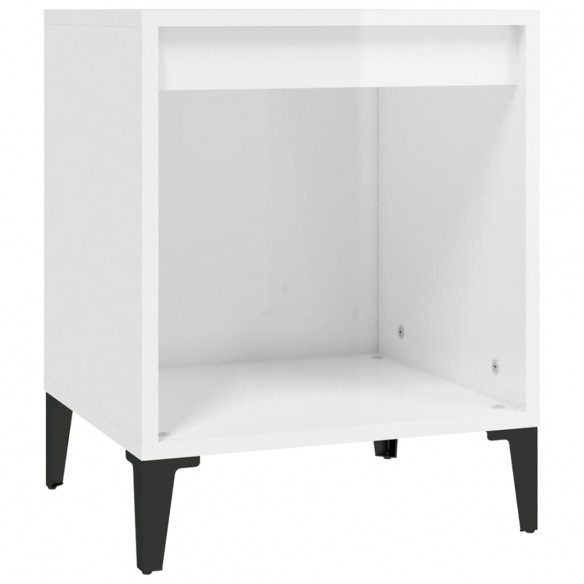 Tables de chevet 2 pcs Blanc brillant 40x35x50 cm