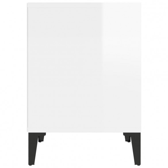 Tables de chevet 2 pcs Blanc brillant 40x35x50 cm