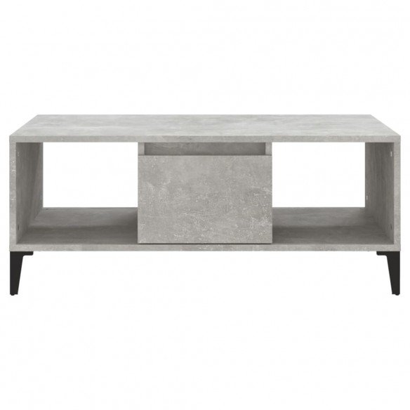 Table basse Gris béton 90x50x36,5 cm Bois d'ingénierie