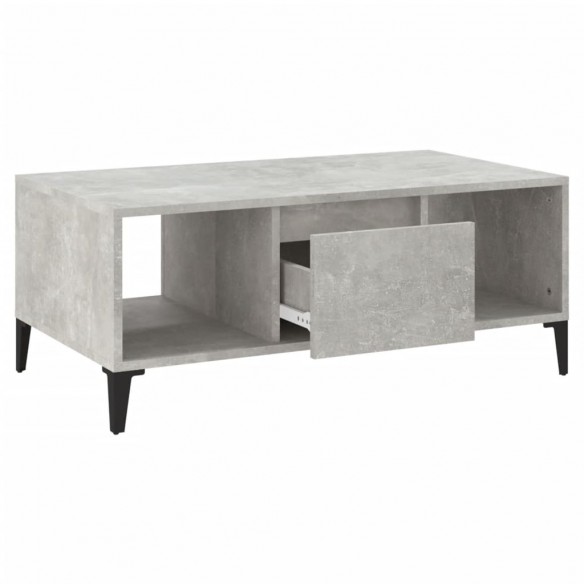 Table basse Gris béton 90x50x36,5 cm Bois d'ingénierie