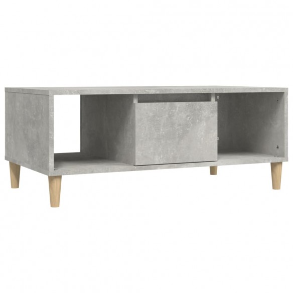 Table basse Gris béton 90x50x36,5 cm Bois d'ingénierie