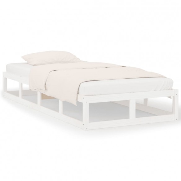 Cadre de lit Blanc 75x190 cm Petit simple Bois massif