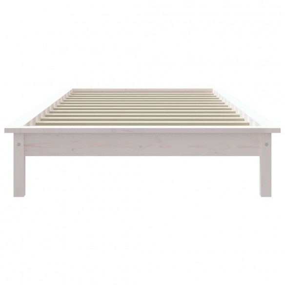 Cadre de lit Blanc 90x200 cm Bois de pin massif