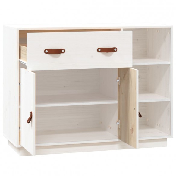 Buffet Blanc 98,5x40x75 cm Bois massif de pin