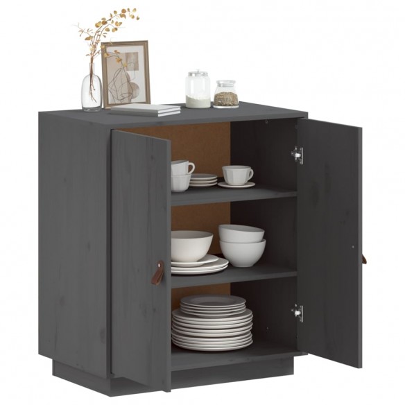 Buffet Gris 65,5x40x75 cm Bois massif de pin