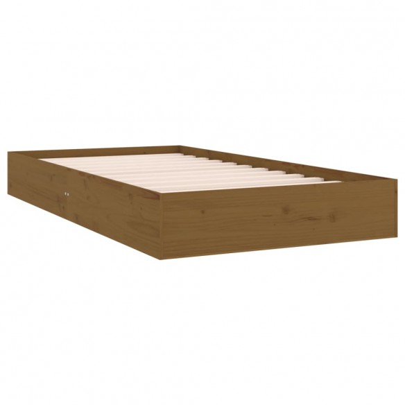 Cadre de lit Marron miel Bois massif 100x200 cm