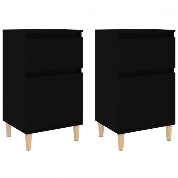 Tables de chevet 2 pcs noir 40x35x70 cm