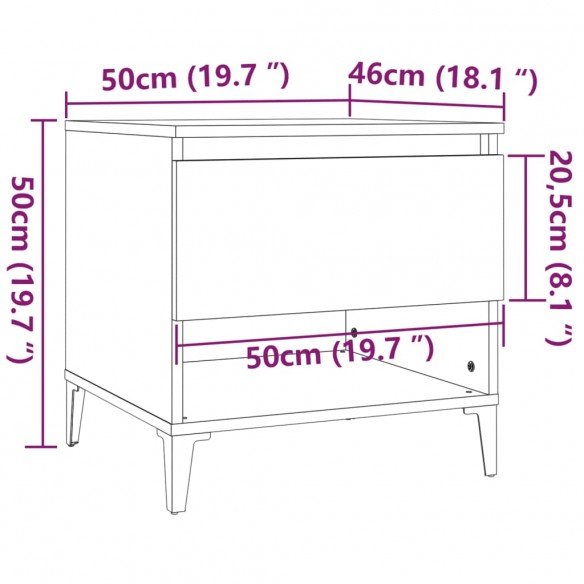 Tables d'appoint 2 pcs Noir 50x46x50 cm Bois d’ingénierie