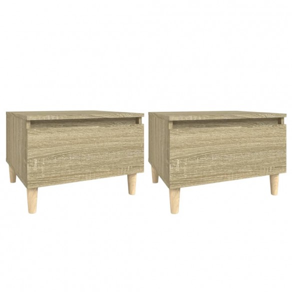 Tables d'appoint 2 pcs Chêne sonoma 50x46x35 cm Bois ingénierie