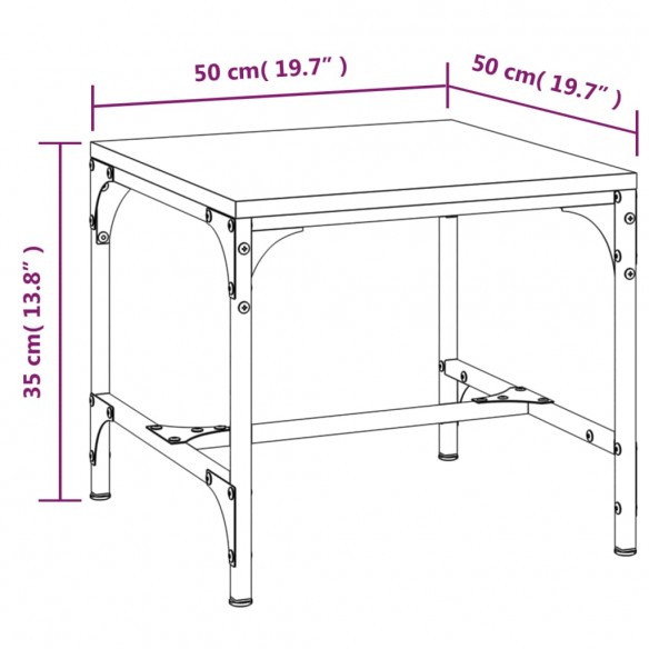 Table basse Chêne fumé 50x50x35 cm Bois d'ingénierie