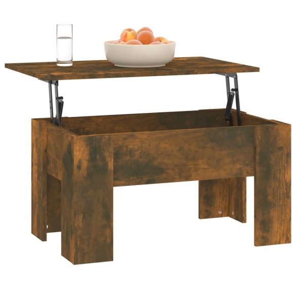 Table basse Chêne fumé 79x49x41 cm Bois d'ingénierie