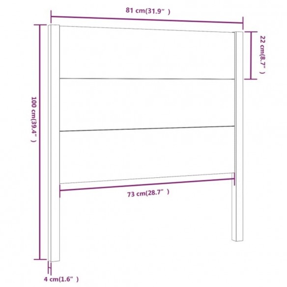 Tête de lit Marron miel 81x4x100 cm Bois massif de pin