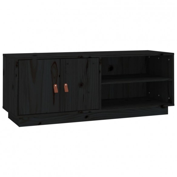 Meuble TV Noir 105x34x40 cm Bois de pin massif