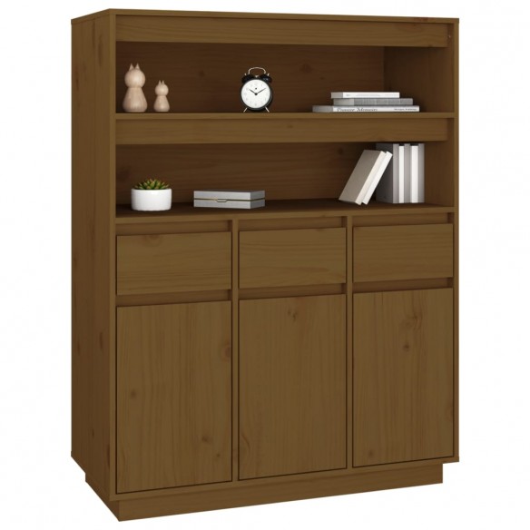 Buffet haut Marron miel 89x40x116,5 cm Bois massif de pin