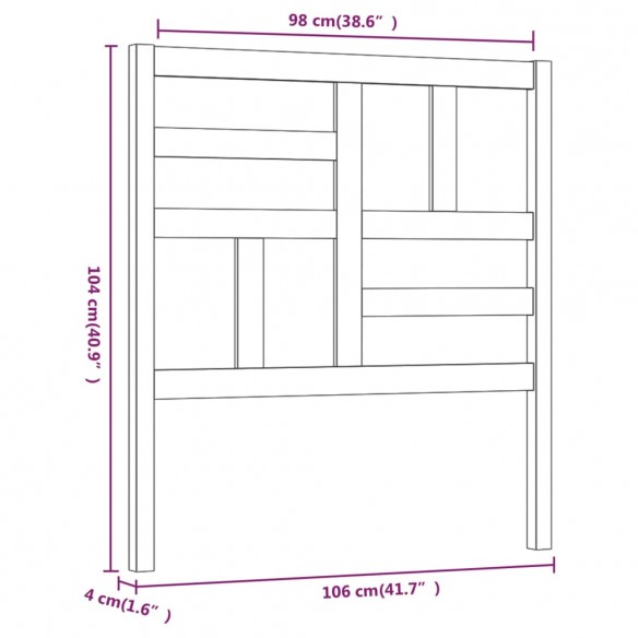 Tête de lit Blanc 106x4x104 cm Bois massif de pin