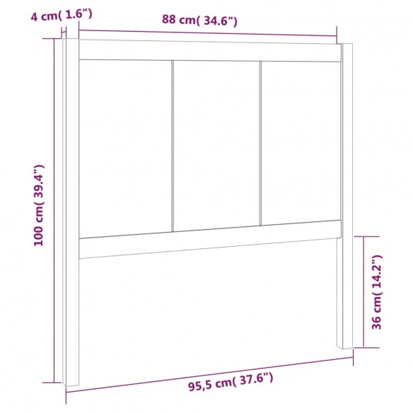 Tête de lit Marron miel 95,5x4x100 cm Bois massif de pin