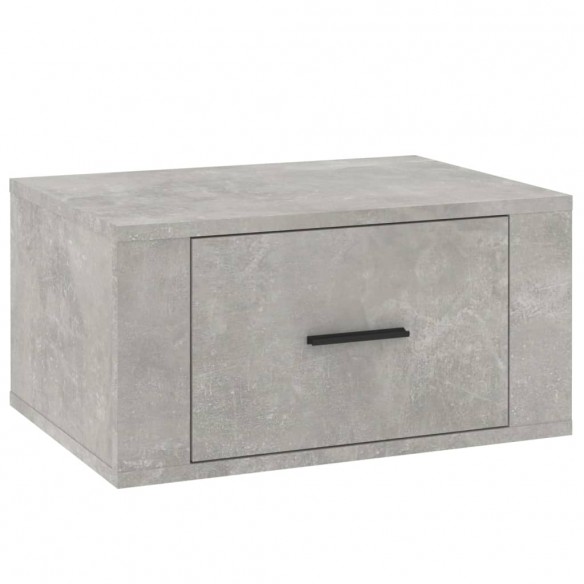 Table de chevet murale Gris béton 50x36x25 cm