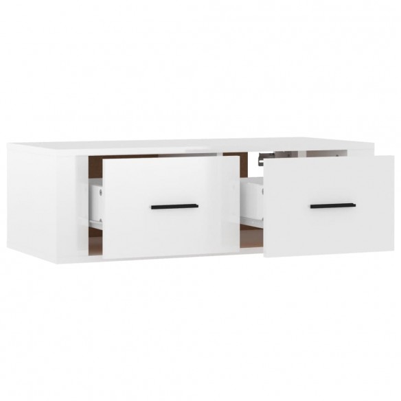 Meuble TV suspendu Blanc brillant 80x36x25 cm Bois d'ingénierie