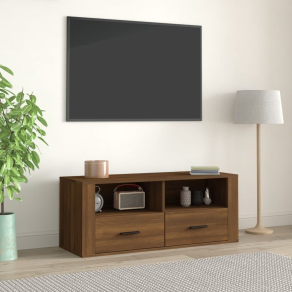 Meuble TV Chêne marron 100x35x40 cm Bois d'ingénierie