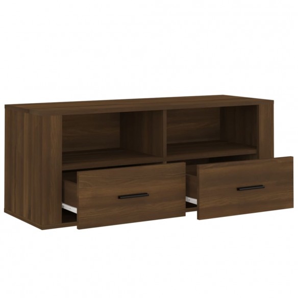 Meuble TV Chêne marron 100x35x40 cm Bois d'ingénierie