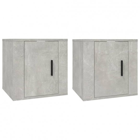 Meubles TV muraux 2 pcs Gris béton 40x34,5x40 cm