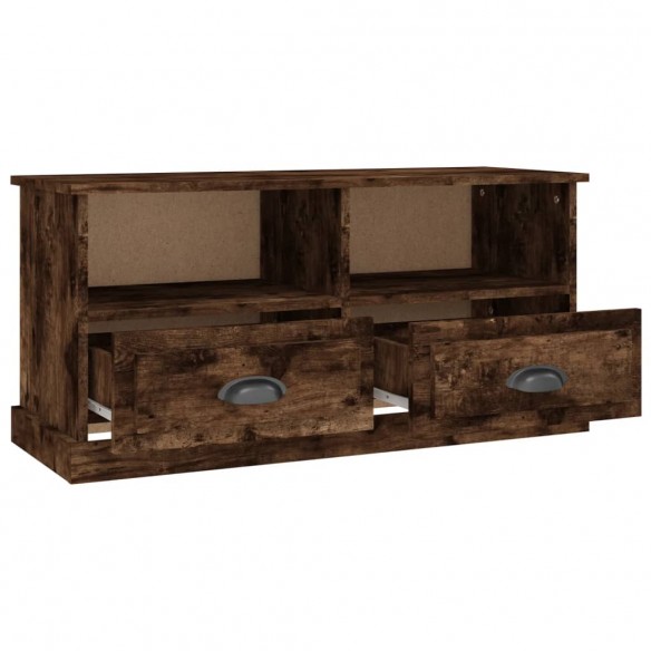 Meuble TV chêne fumé 93x35,5x45 cm bois d'ingénierie