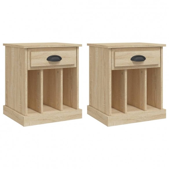 Tables de chevet 2 pcs chêne sonoma 43x36x50 cm