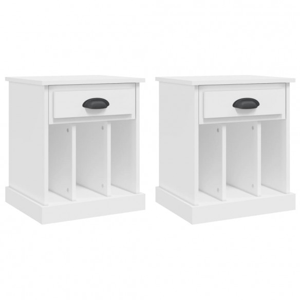 Tables de chevet 2 pcs blanc 43x36x50 cm