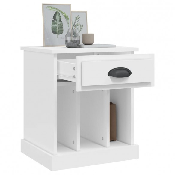 Tables de chevet 2 pcs blanc 43x36x50 cm