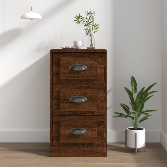 Buffet chêne marron 36x35,5x67,5 cm bois d'ingénierie