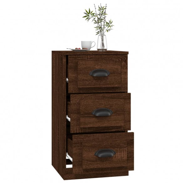 Buffet chêne marron 36x35,5x67,5 cm bois d'ingénierie