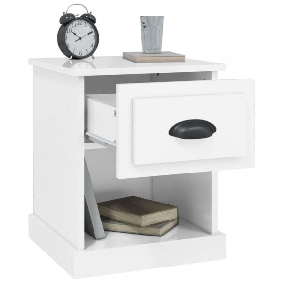 Tables de chevet 2 pcs blanc brillant 39x39x47,5 cm